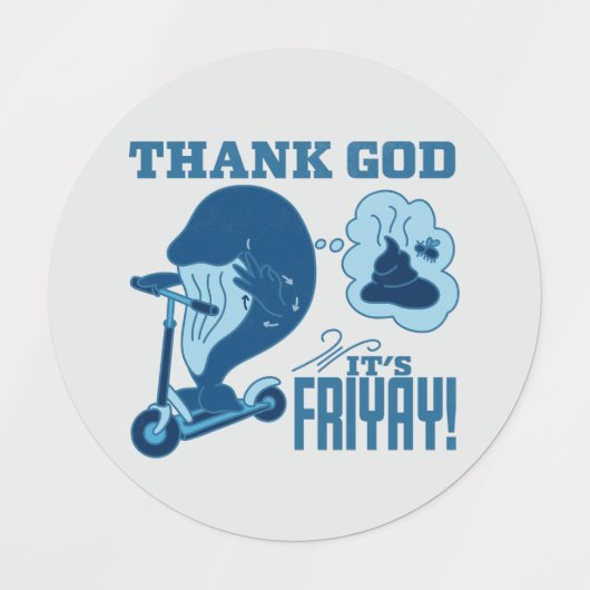 ASL Friday Design - Thank God It’s Friyay!  ラベル (デザイン2)