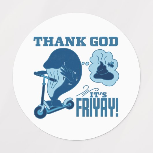 ASL Friday Design - Thank God It’s Friyay!  ラベル (デザイン1)