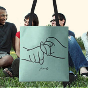 ASL Friends Tote Bag - Sign Language Statement トートバッグ