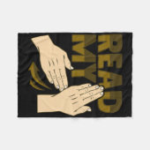 Asl Hand Gesture Deaf Hearing Loss Awareness 12  フリースブランケット (正面(横))