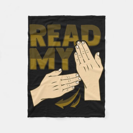 Asl Hand Gesture Deaf Hearing Loss Awareness 12  フリースブランケット (正面)