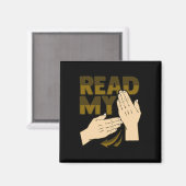 Asl Hand Gesture Deaf Hearing Loss Awareness 12 マグネット (正面/裏面)