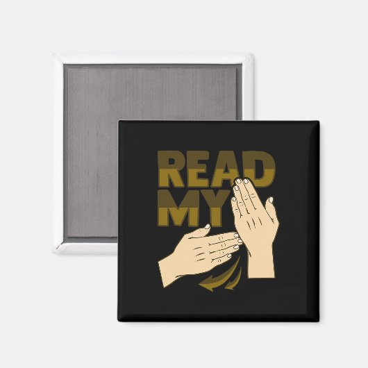 Asl Hand Gesture Deaf Hearing Loss Awareness 12  マグネット (正面/裏面)