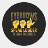 Asl Hand Gesture Deaf Hearing Loss Awareness 5  ラウンドシール (正面)