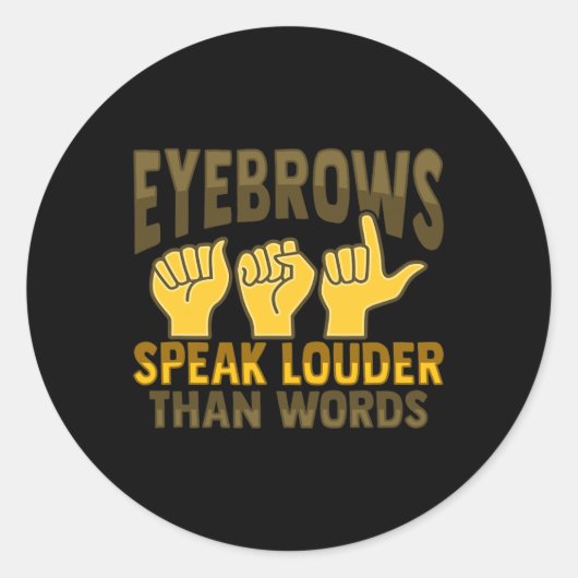 Asl Hand Gesture Deaf Hearing Loss Awareness 5  ラウンドシール (正面)