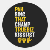 Asl Hand Gesture Deaf Hearing Loss Awareness 8 ラウンドシール (正面)