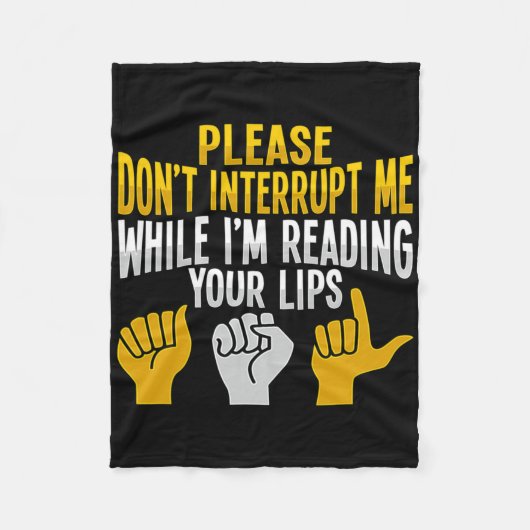 Asl Hand Gesture Deaf Hearing Loss Awareness 9  フリースブランケット (正面)