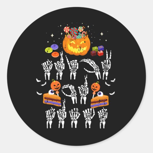 ASL Hands American Sign Language Ha ラウンドシール (正面)