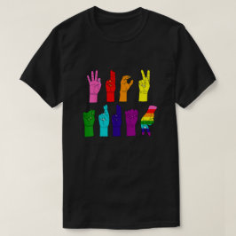 ASL Hands - Rainbow Resistance Message Tシャツ
