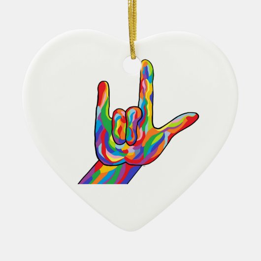 ASL I愛はっきりしたな色 セラミックオーナメント (正面)