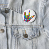 ASL I愛はっきりしたな色 缶バッジ (インサイチュ)