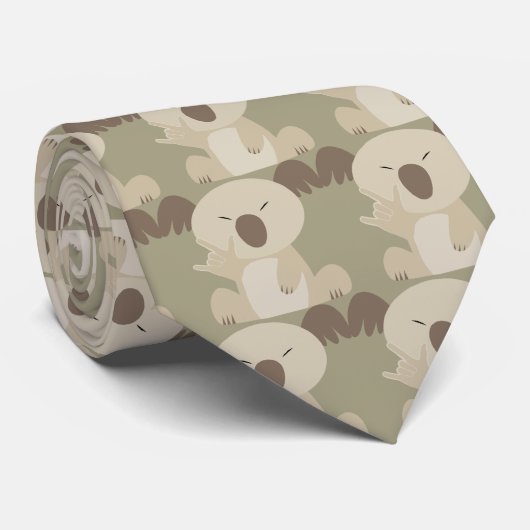 ASL I愛コアラのタイ ネクタイ (ロール)