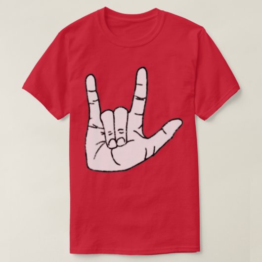 ASL I love you 6 Tシャツ (デザイン正面)
