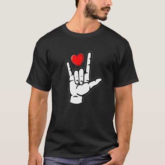 Asl I Love You American Sign Language Asl Tシャツ (正面)