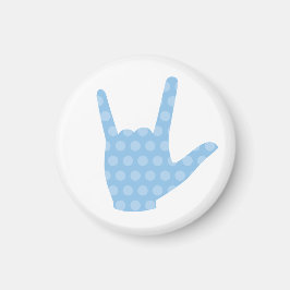 ASL I Love You Blue Dots Sign Language Magnet マグネット