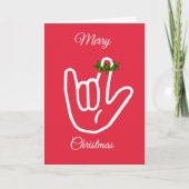 ASL I Love You Christmas Card カード (正面)