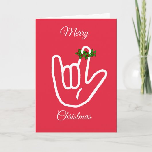 ASL I Love You Christmas Card カード (正面)