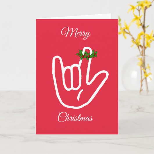 ASL I Love You Christmas Card カード (黄色い花)