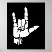 Asl I Love You Gift American Sign Language Tee Pre ポスター (正面)