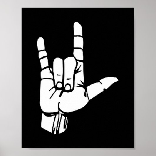 Asl I Love You Gift American Sign Language Tee Pre ポスター (正面)