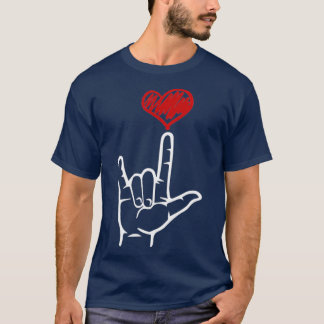 ASL I Love You Hand American Sign Language Tシャツ