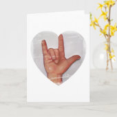 ASL "I LOVE YOU" HEART SHAPE #2 カード (黄色い花)