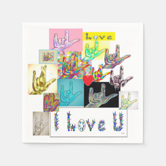 ASL I Love You Medley スタンダードカクテルナプキン