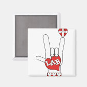 ASL I Love YOU SIGN LAB (LABORATORY) マグネット (正面/裏面)