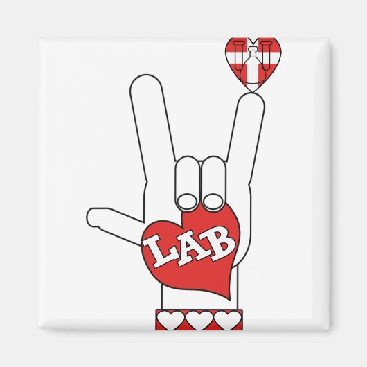 ASL I Love YOU SIGN LAB (LABORATORY) マグネット (正面)