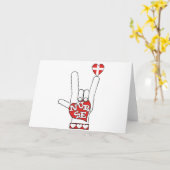 ASL I Love You Sign Language - HANDハートナース カード (黄色い花)