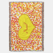 ASL-I Love You with ハート by Shirley Taylor スローブランケット (正面縦)