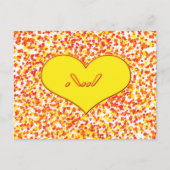 ASL-I Love You with ハート by Shirley Taylor ポストカード (正面)