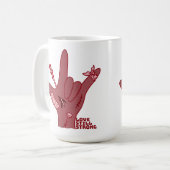 ASL ILYデザイン - 愛は傷ついてもなお強く コーヒーマグカップ (正面左)