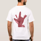 ASL ILYデザイン - 愛は傷ついても強くある Tシャツ (裏面)