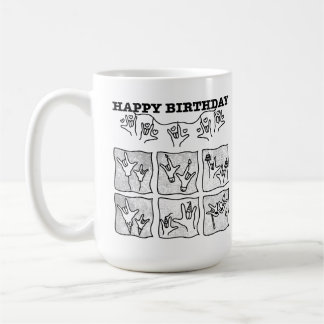 ASL ILY オブセッション - お誕生日おめでとう! コーヒーマグカップ