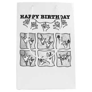 ASL ILY オブセッション - お誕生日おめでとう! ミディアムペーパーバッグ