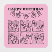 ASL ILY オブセッション - お誕生日おめでとう！ ラベル (デザイン2)
