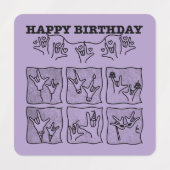 ASL ILY オブセッション - お誕生日おめでとう！ ラベル (デザイン1)