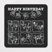 ASL ILY オブセッション - お誕生日おめでとう！ ラベル (デザイン1)