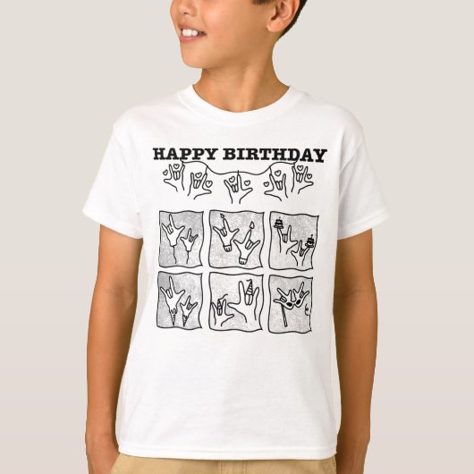 ASL ILY オブセッション - お誕生日おめでとう! Tシャツ (正面)
