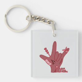 ASL ILY Design - Love Wounded But Still Strong キーホルダー