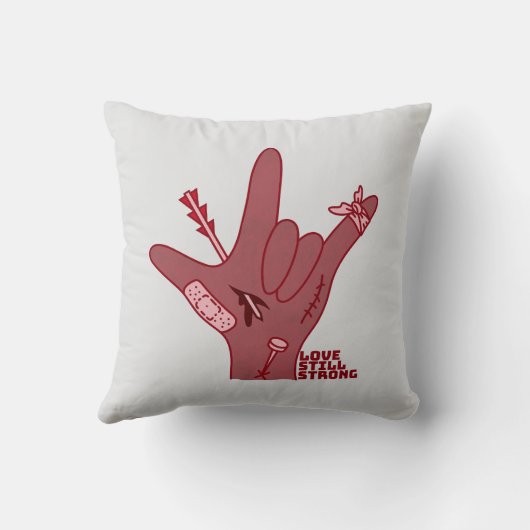 ASL ILY Design - Love Wounded But Still Strong クッション (裏面)