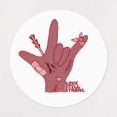 ASL ILY Design - Love Wounded But Still Strong ラベル (デザイン1)