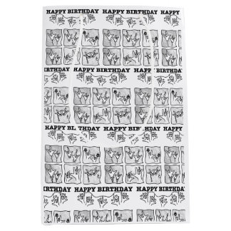 ASL ILY Obsession - Happy Birthday! ミディアムペーパーバッグ