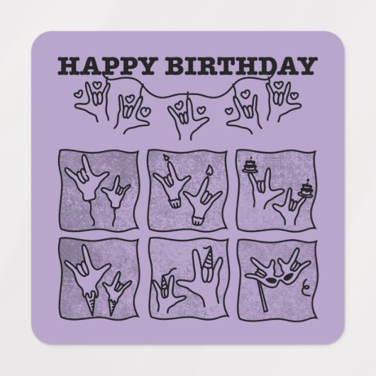 ASL ILY Obsession - Happy Birthday! ラベル (デザイン1)