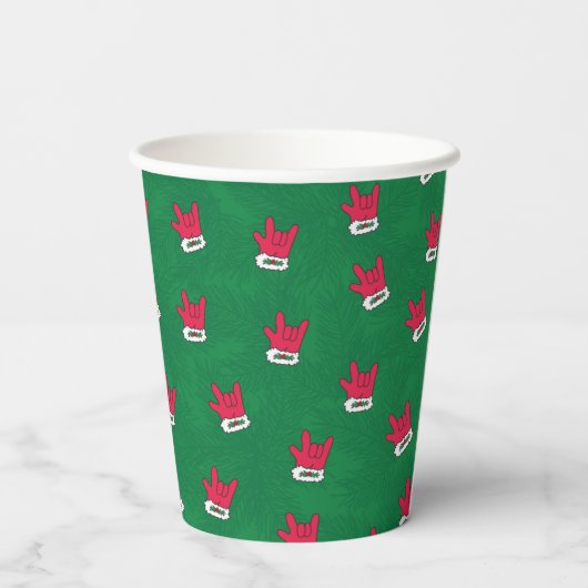 ASL ILY Santa Glove red paper cups 紙コップ (裏面)