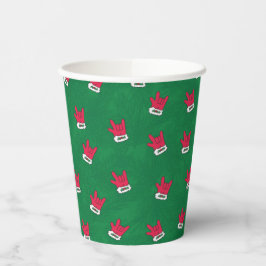 ASL ILY Santa Glove red paper cups 紙コップ