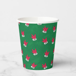 ASL ILY Santa Glove red paper cups 紙コップ