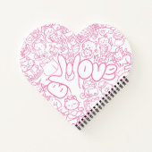 ASL ILY SIGNのかわいい猫パッテン – ASLデザイン ノートブック (裏面)