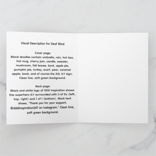 ASL ILY Thanks – Autumn Vibes カード (内部)